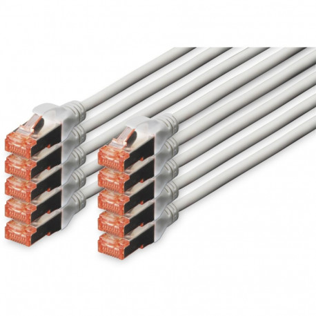 "DIGITUS CAT 6 S/FTP Patchkabel, 10 Stück, 5m, grau"