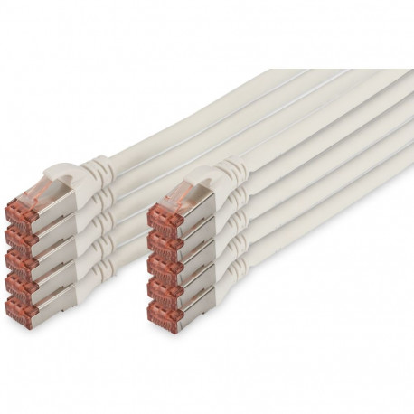 "DIGITUS CAT 6 S/FTP Patchkabel, 10 Stück, 3m, weiß"