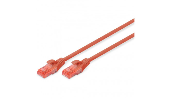 "DIGITUS Patchkabel RJ45 U/UTP Cat6 1.00m rot Hebelschutz Polybeutel"