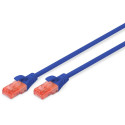 "DIGITUS Patchkabel Cat6 U/UTP 2xRJ45 1.0m blau Hebelschutz Polybeutel"