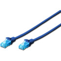 "DIGITUS Patchkabel Cat5e U/UTP 2xRJ45 0.50m CCA blau Hebels. Polybeutel"