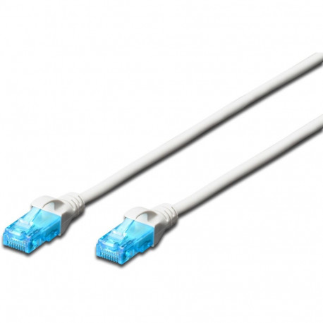 DIGITUS võrgukaabel RJ45 U/UTP Cat5e 3.00m lukustuskaitsega kilekotis, valge