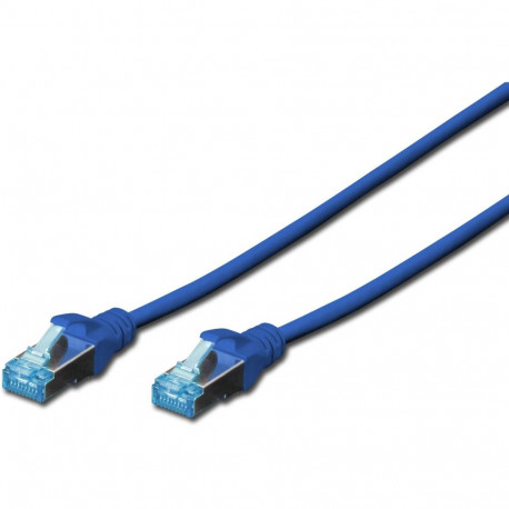 "DIGITUS Patchkabel RJ45 SF/UTP Cat5e 0.50m blau Hebelschutz Polybeutel"