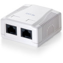 "Equip Aufputzdose Cat6 2xRJ45 UTP Premium RAL 9010 Reinweiß Polybeutel"