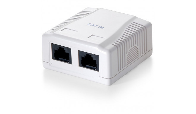 "Equip Aufputzdose Cat6 2xRJ45 UTP Premium RAL 9010 Reinweiß Polybeutel"