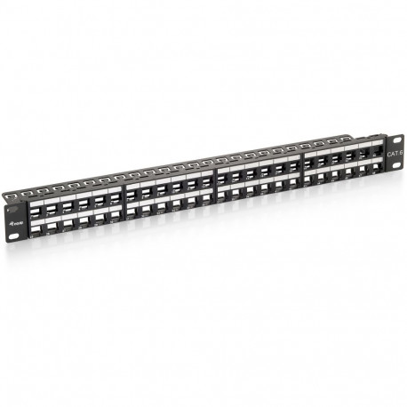 "Equip Patchpanel 48x Cat6 19"" UTP 1HE Keystone Montage sw"
