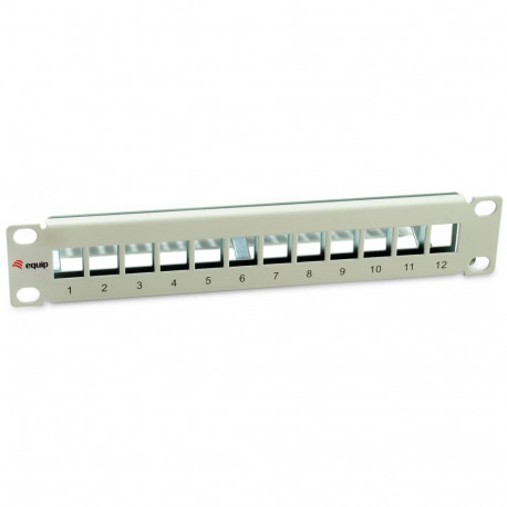 "Equip Patchpanel 12x Cat6A 10"" FTP 1HE Keystone Montage ws"