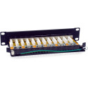 "Equip Patchpanel 12x RJ45 Cat6A 10"" FTP 1HE Premium schwarz"