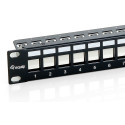 "Equip Patchpanel 24x Cat6 19"" FTP 1HE Keystone Montage sw"