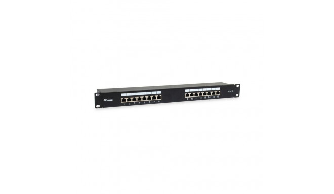 "Equip Patchpanel 16x RJ45 Cat6 19"" FTP 1HE ISO/IEC schwarz"