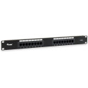 "Equip Patchpanel 16x RJ45 Cat5e 19"" 1HE ungeschirmt schwarz"
