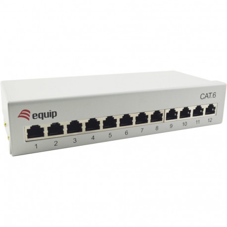 "Equip Patchpanel 12x RJ45 Cat6 FTP Desktop ISO/IEC hellgrau"