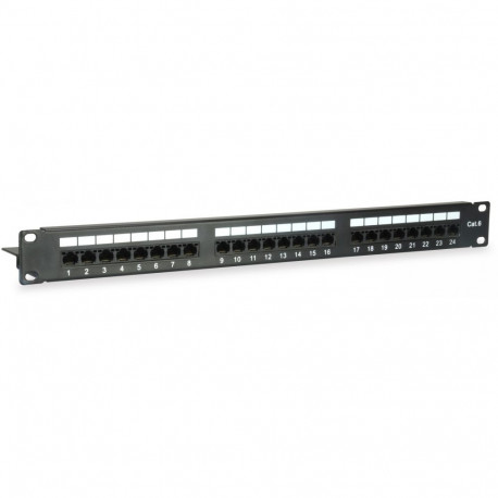 "Equip Patchpanel 24x Cat6 19"" UTP 1HE Keystone Montage sw"