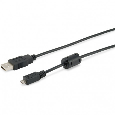 "Equip Kabel USB-A 2.0 -> micro B St/St 1.00m Ferrit schwarz Polybeutel"