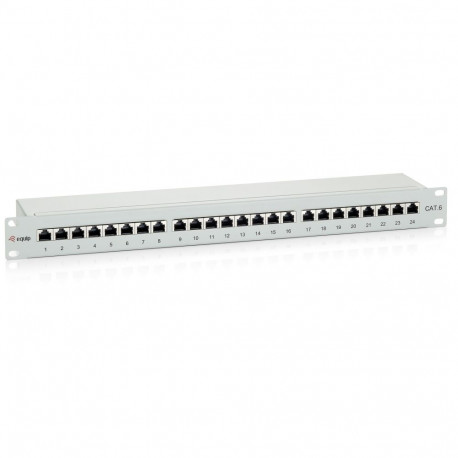 "Equip Patchpanel 24x RJ45 Cat6 19"" UTP 1HE Premium hellgrau"