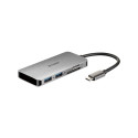 "USB-C HUB 6Port D-Link DUB-M610 2xUSB3.0 USB-C HDMI 4K SD microSD passiv Grey"
