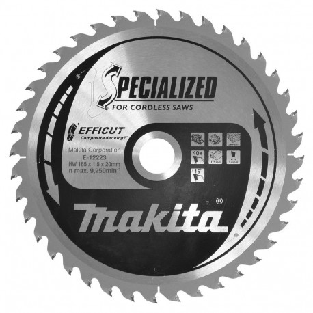 "Makita EFFICUT Sägeblatt 165x20x40Z"