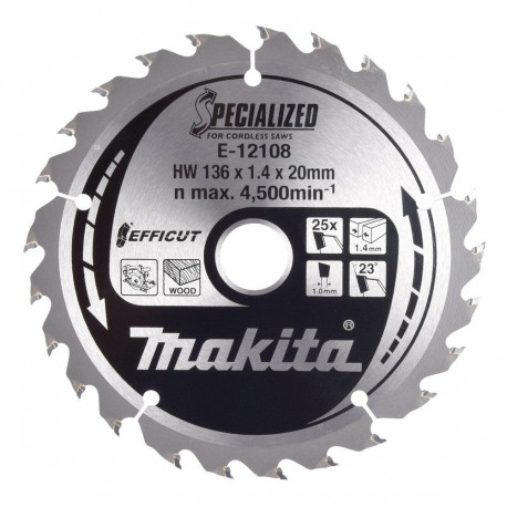 "Makita E-12120 EFFICUT Sägeblatt 136x20x25Z"
