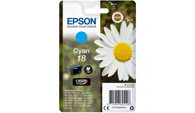 "Epson T18024012 Cyan NEUE VERPACKUNG"