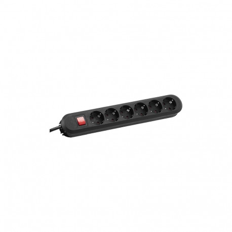 Maandusega pikendusjuhe 6 pesa / 3.0m, lülitiga, 350x56x41mm, must