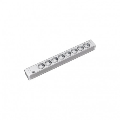 Toitepaneel 8 x Schuko räckitav 2.0m 1U hall, PVC