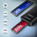 Axagon ADM2-AM USB-A 10Gbps – M.2 NVMe & SATA SSD adapterkaabel USB-A 10cm SSD korpus must