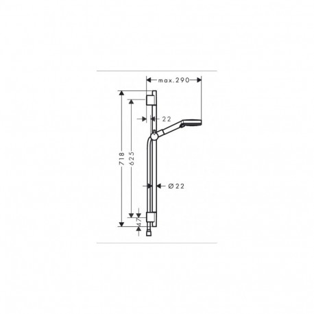 Shower set HANSGROHE VERNIS BLEND VARIO, black, hand shower, stand 65 cm, hose