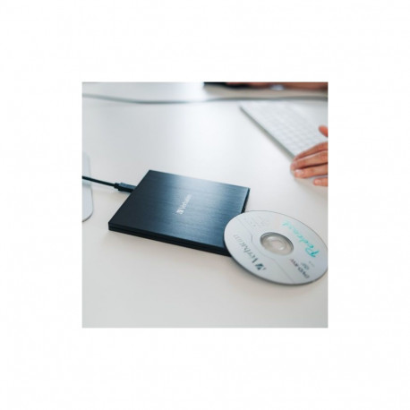Verbatim External Slimline Blu-ray Burner + USB-C/USB-A Cable black 43889