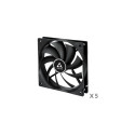 ARCTIC F12 PWM Case Fan, 4-pin, 120mm, Black, 5 pcs