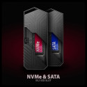 Axagon EEM2-GAM, USB-C 10Gbps - NVMe & SATA SSD GAME M.2 box, bezšroubkový SSD enclosure Black