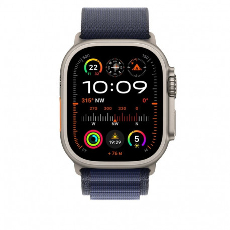 Apple 49mm tumesinine Alpine Loop - suur - naturaalne titaanviimistlus