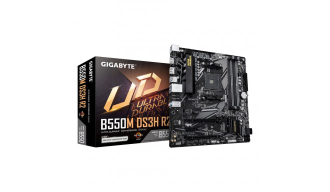 GIGABYTE B550M DS3H R2 emaplaat - AMD Ryzen 5000 protsessoritele, 5+3 faasiline VRM, kuni 4733MHz DD