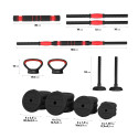 6IN1 raskuste komplekt HMS SGN130 (kang, hantel ja sangpomm) 30kg