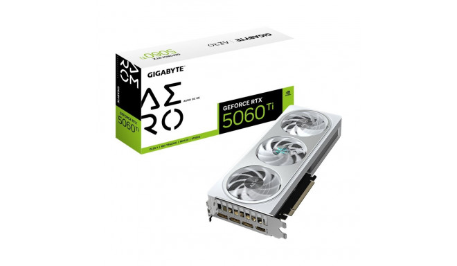 GIGABYTE GeForce RTX 5060 Ti AERO OC 8G graafikakaart, 8GB GDDR7, 128bit, PCI-E 5.0, 2647MHz tuumasa