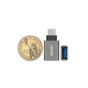 UNITEK Y-A025CGY kaabli liidesesoolise adapter USB Type-C USB Type-A metallik