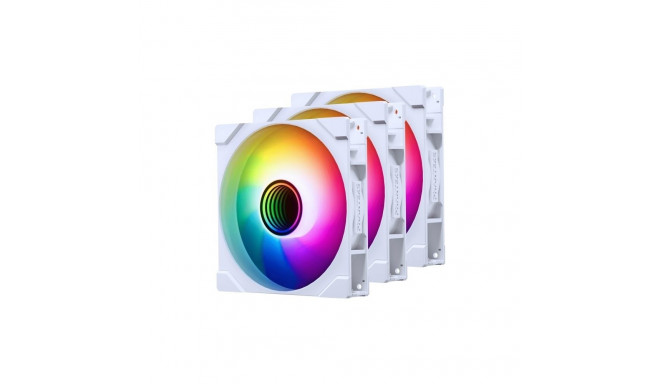 PHANTEKS M25 Gen2 PWM D-RGB Fan 3-Pack - Reverse Blade, 140mm, white