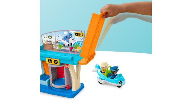 Fisher-Price Little People Everyday Adventures Airport Toddler Playset, Airplane & 3 Play Pieces
