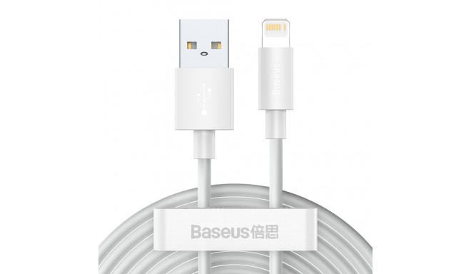 Baseus Simple Wisdom andmekablikomplekt USB Lightning 2.4A (2PCS|Set）1.5m valge