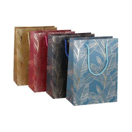 Gift bag LEAF/GIFT S, 18x24x8,5cm, mix