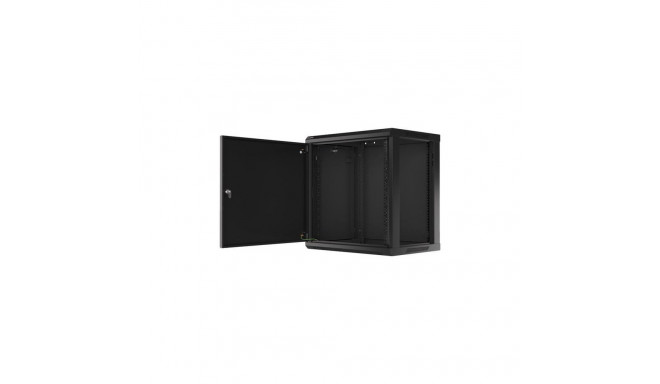 Lanberg Rack cabinet 19" wall-mount 12U/600x450 for self-assembly with metal door (flat pack), black