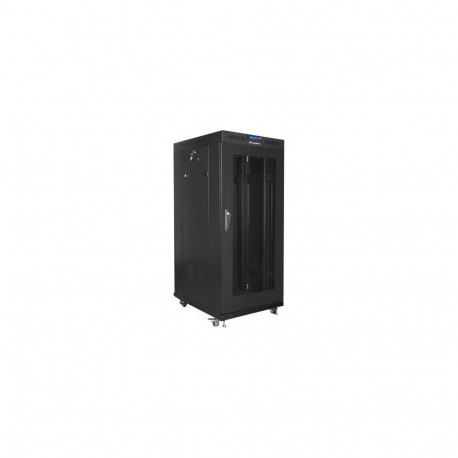 Lanberg Rack cabinet 19" free-standing 22U/800x800 (flat pack) with glass door lCD V2, black |
