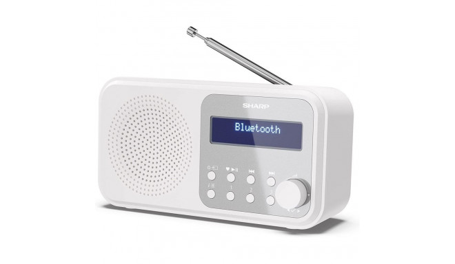 Sharp DR-P420(WH) Tokyo Portable Digital Radio, FM/DAB/DAB+, Bluetooth 5.0, USB or Battery Powered, 