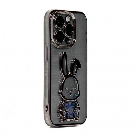 iLike Apple iPhone 14 Pro Max Silicone Case Print Desire Rabbit Black