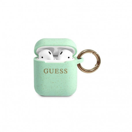 Guess Airpods Pro Glitter Silicone Case Green