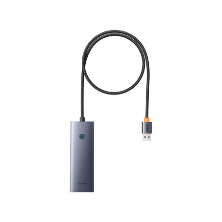 Hub USB-A USB 3.0 4-pordiga + USB-C toiteport 50cm, hall