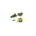 John Deere tractor for turning with 2 trailers