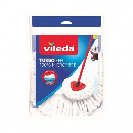 Mop Head - Vileda TURBO Microfibre White Vileda Turbo Classic Spin Mop Refill - Blue