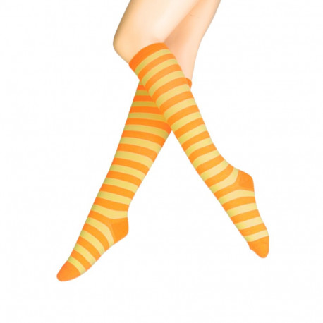 SOKISAHTEL PIPI oranžid triibulised puuvillased põlvikud 444