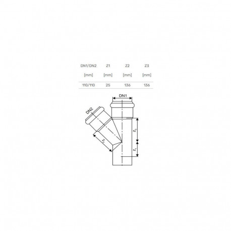 TEE INTERNAL D110/110X45 PP SKOLAN