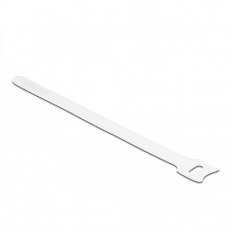 DeLOCK Hook-and-loop cable tie L 200 x W 12 mm white 10 pieces